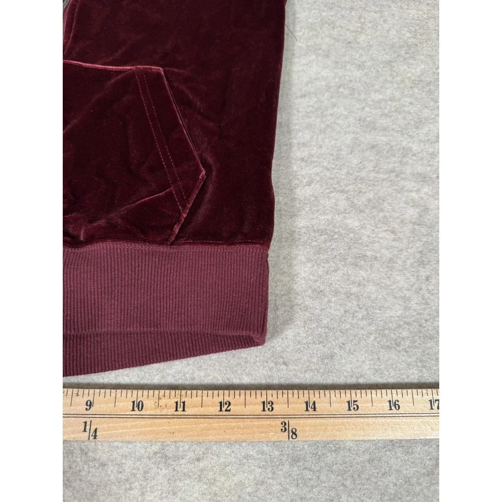 True Religion Hoodie Mens Medium Red Velvet Full Zip World Tour Back Graphic